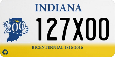 IN license plate 127XOO