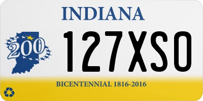 IN license plate 127XSO