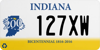 IN license plate 127XW