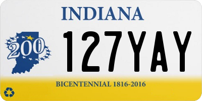 IN license plate 127YAY