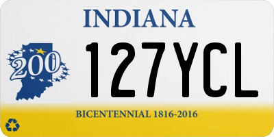 IN license plate 127YCL