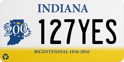 IN license plate 127YES