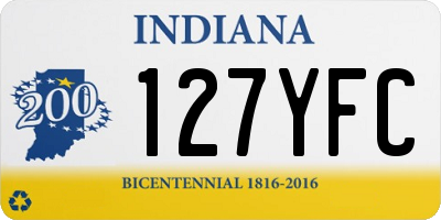 IN license plate 127YFC