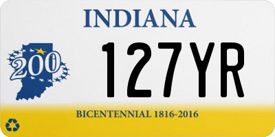IN license plate 127YR