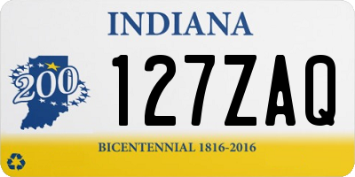 IN license plate 127ZAQ