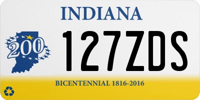 IN license plate 127ZDS