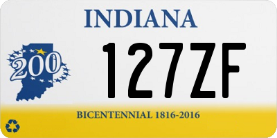 IN license plate 127ZF