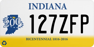 IN license plate 127ZFP