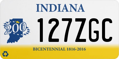 IN license plate 127ZGC