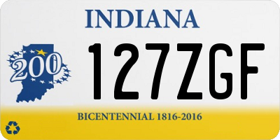 IN license plate 127ZGF