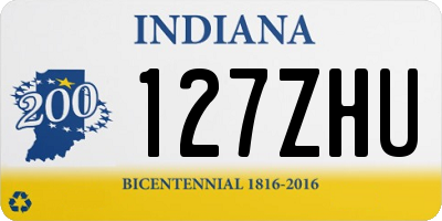 IN license plate 127ZHU