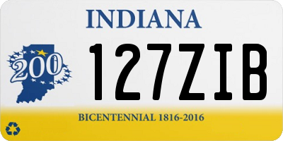 IN license plate 127ZIB