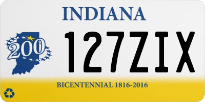 IN license plate 127ZIX