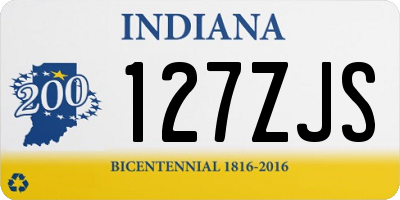 IN license plate 127ZJS