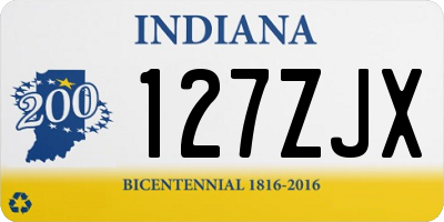 IN license plate 127ZJX