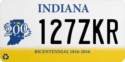 IN license plate 127ZKR