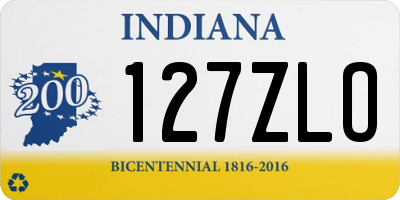 IN license plate 127ZLO