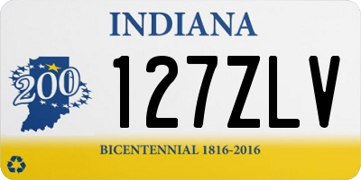 IN license plate 127ZLV