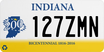 IN license plate 127ZMN