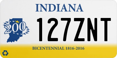 IN license plate 127ZNT