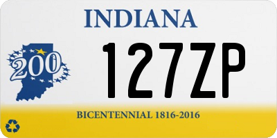 IN license plate 127ZP