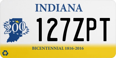 IN license plate 127ZPT