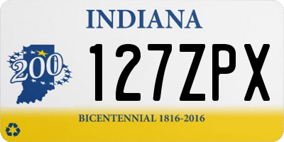 IN license plate 127ZPX