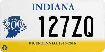 IN license plate 127ZQ