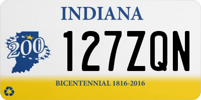 IN license plate 127ZQN