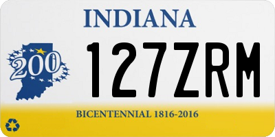 IN license plate 127ZRM