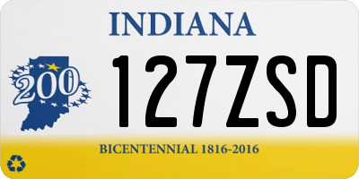 IN license plate 127ZSD