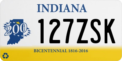 IN license plate 127ZSK