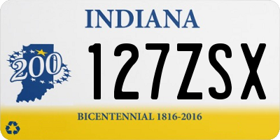 IN license plate 127ZSX