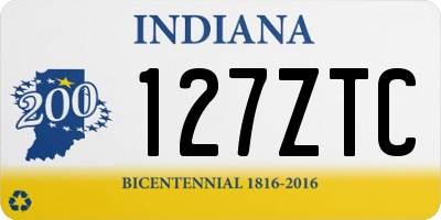 IN license plate 127ZTC