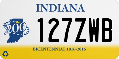 IN license plate 127ZWB
