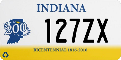 IN license plate 127ZX