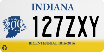IN license plate 127ZXY