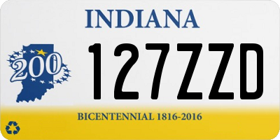 IN license plate 127ZZD