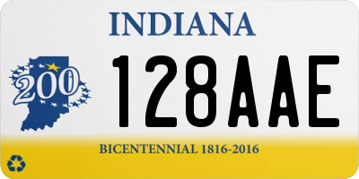 IN license plate 128AAE