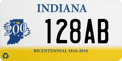 IN license plate 128AB