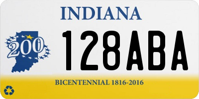 IN license plate 128ABA