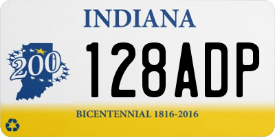 IN license plate 128ADP