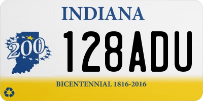 IN license plate 128ADU