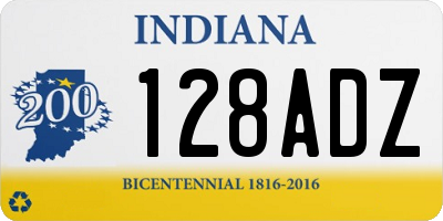 IN license plate 128ADZ