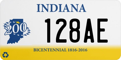 IN license plate 128AE