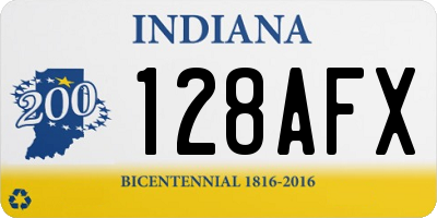 IN license plate 128AFX