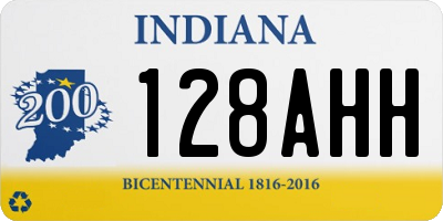 IN license plate 128AHH