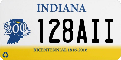 IN license plate 128AII