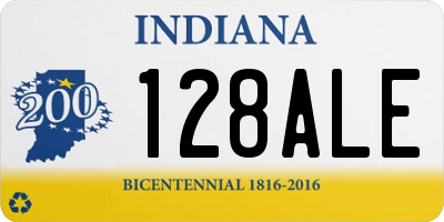 IN license plate 128ALE