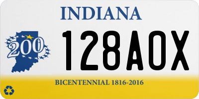 IN license plate 128AOX